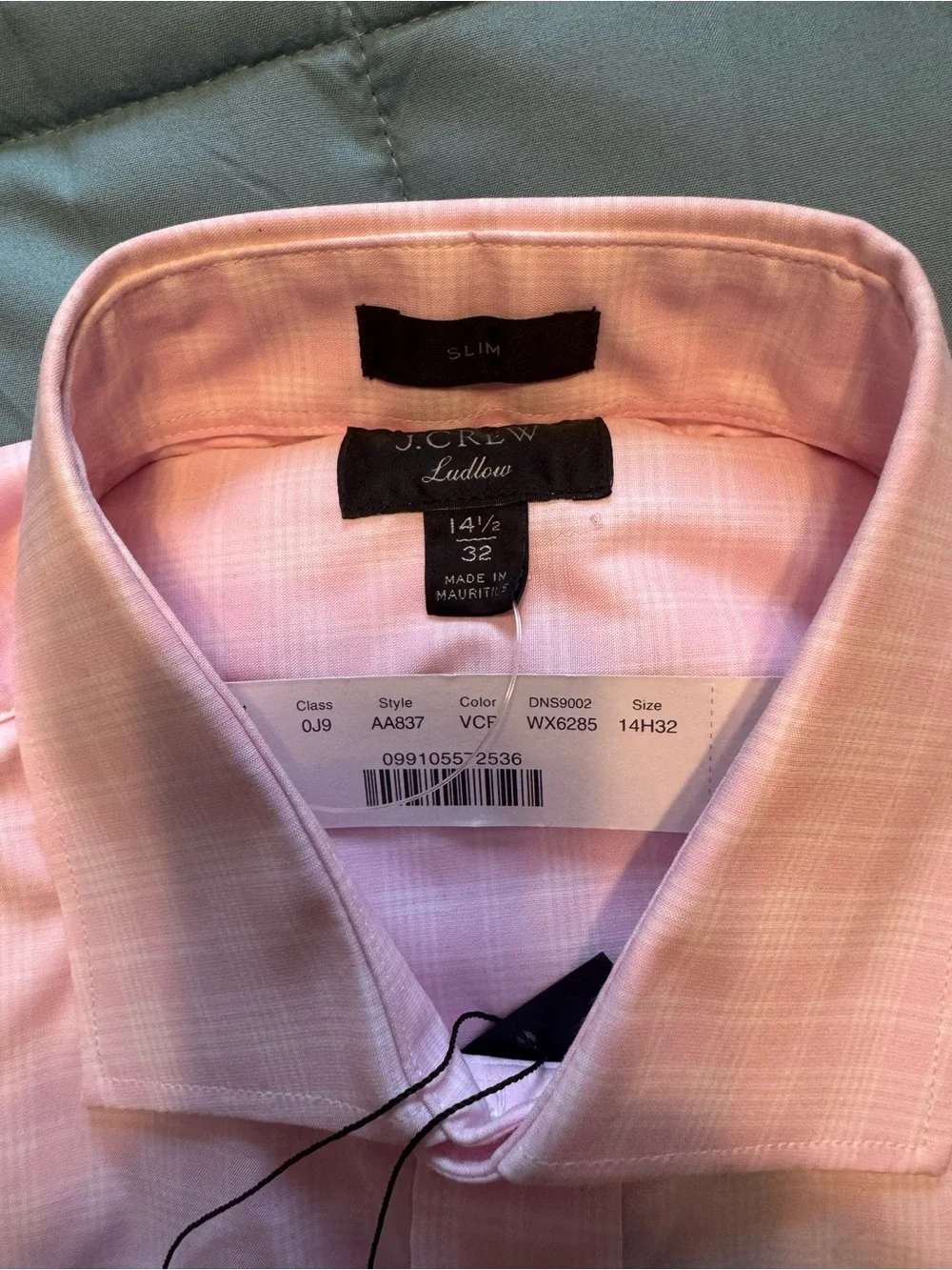 NWT J.Crew Ludlow Slim Pink Plaid Dress Shirt 14.5 32